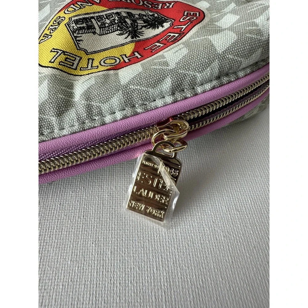 Estee Lauder khaki Printed Cosmetic‎ Makeup Bag